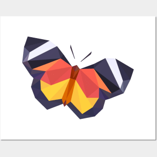 MINIMALISTIC POLYGON BUTTERFLY Posters and Art